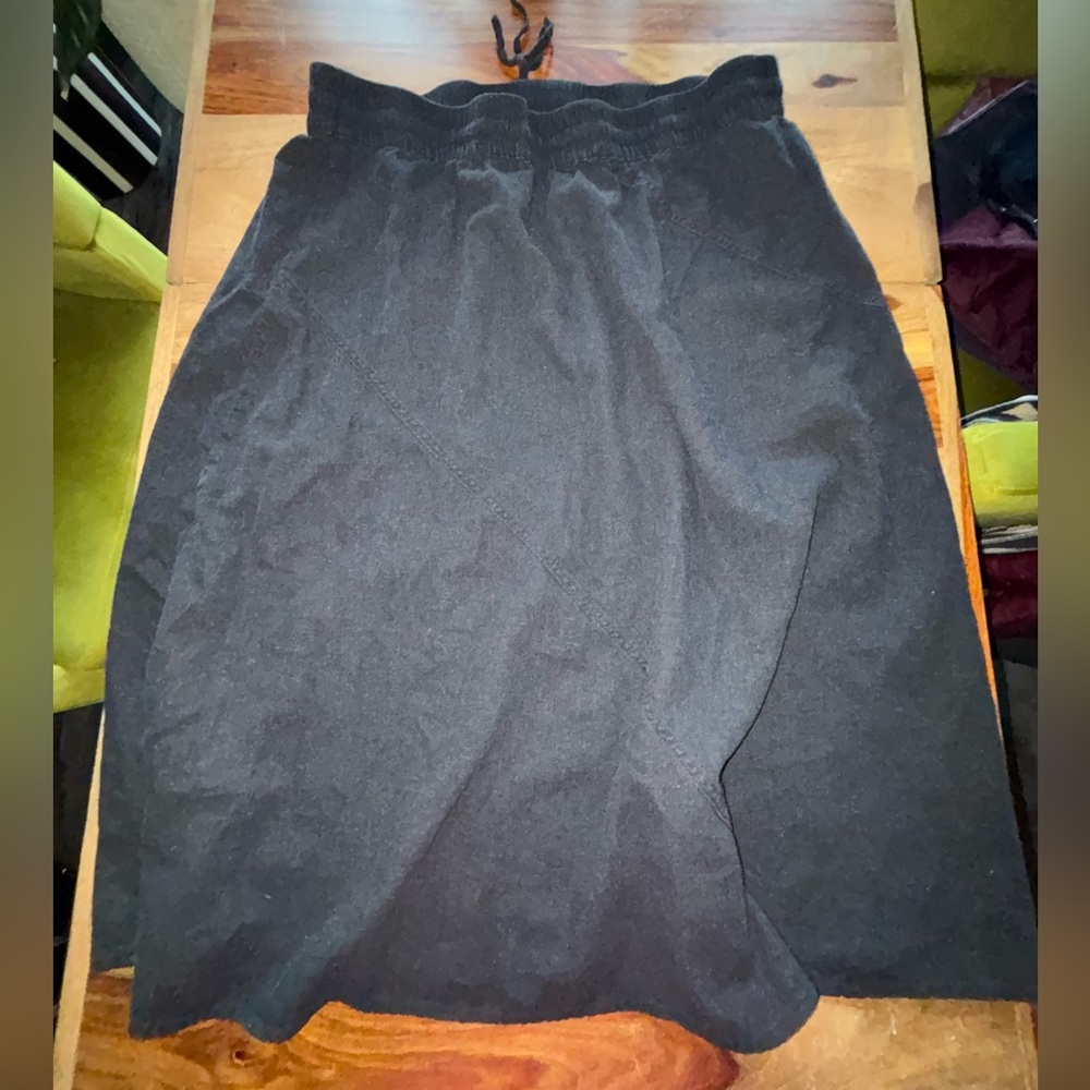 DKNY Linen blend A-line skirt in Black
